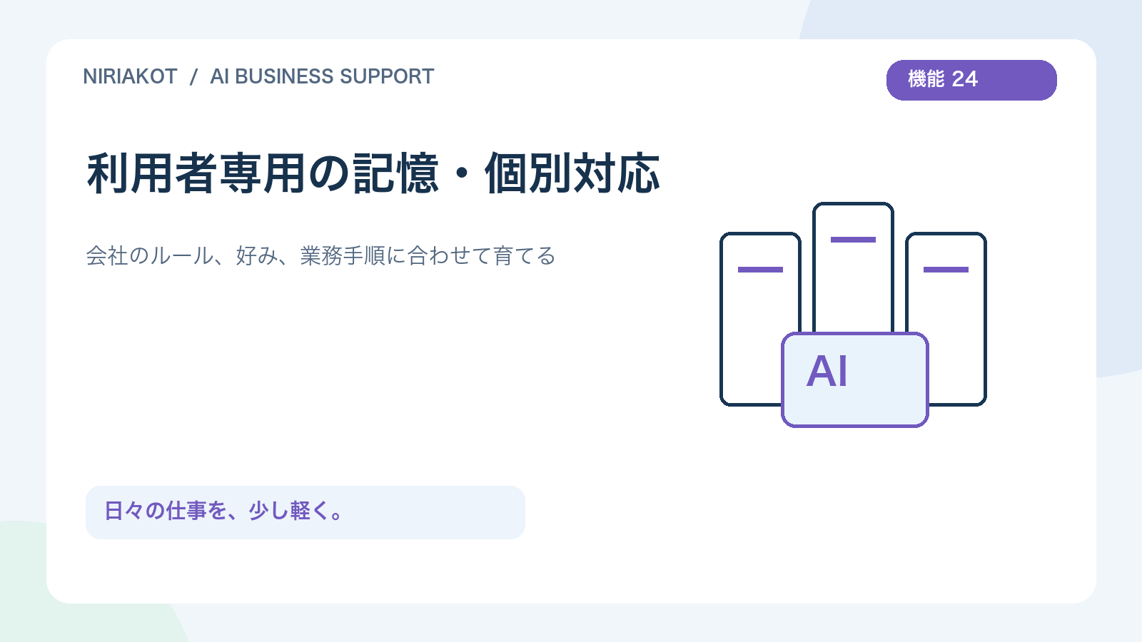 利用者専用の記憶・個別対応を表すオリジナルイラスト